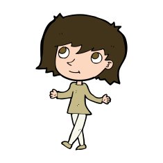 cartoon girl with no worries N15