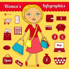 Women's vector infographic set