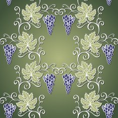 Seamless Floral Pattern with Grape