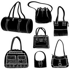 Hand bags silhouette fashion set N3