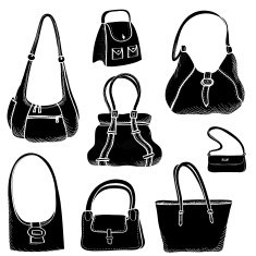 Hand bags silhouette fashion set N4