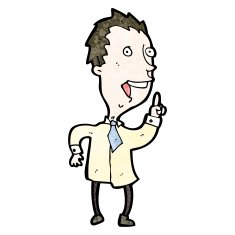 cartoon man with idea N253