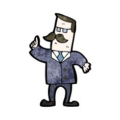 cartoon businessman answering question N2
