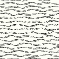 Seamless pattern with abstract doodle wavy ornament N2