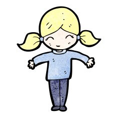 happy blond girl cartoon N4