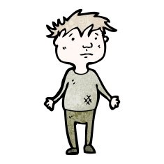 cartoon poor boy N2