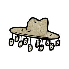 cartoon old australian hat N17