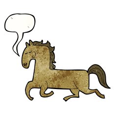 cartoon prancing horse N18