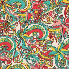 Seamless hand-drawn pattern floral background