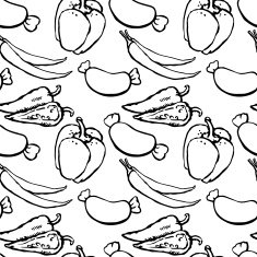 Seamless pattern with sausages and peppers N4