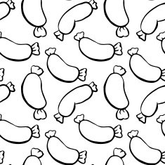 Seamless pattern with sausages N5