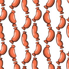 Seamless pattern with sausages N6