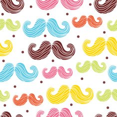 Vector seamless pattern with a mustache