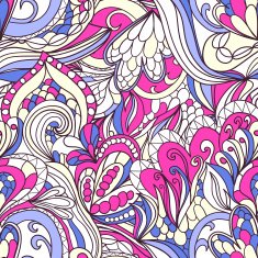 Seamless wave hand-drawn pattern waves background N20