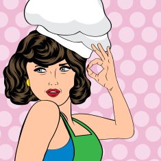 pop art woman cook N16