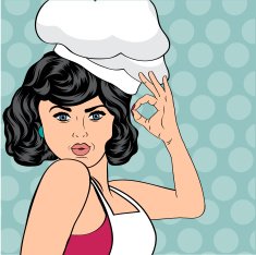 pop art woman cook N18