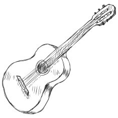 Vector Sketch Acoustic Guitar