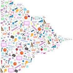 seamless pattern with colorful school icons N26