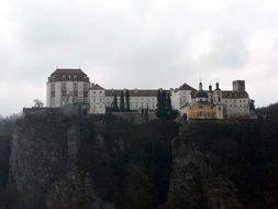 aged castle on rock, czech, vranov nad dyjÃ­