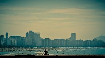 landscape of crowd on a beach