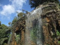 high cliff waterfall in france
