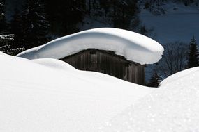 Snow on the stall in Zillertal