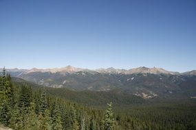 Beautiful Chilcotin mountains of Canada with plants