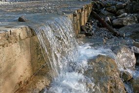 landscape of small waterfall in mountain