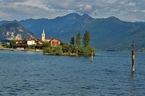 landscape photo of the island in lake Lago Maggiore