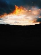 dramatic sunset at dusk