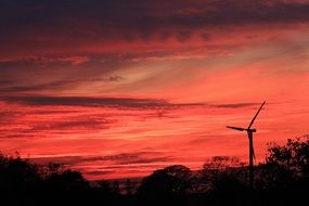 red and orange sunset afterglow