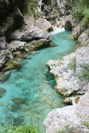 landscape of river in slovenija isonzo