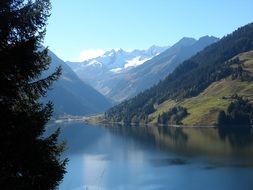 Lake near the mountains in South Tyrol