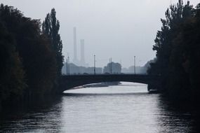 distant view of the bridge near the power plant