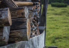 barn with log holder