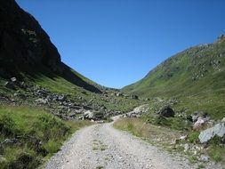 path in alpine mountains