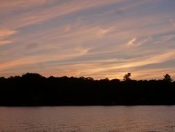 evening lake landscape in canada