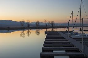 evening pier landscape at sunset