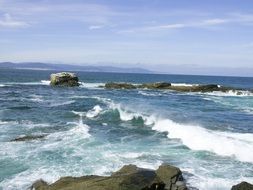 Landscape of the rocks in the sea