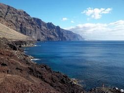 landscape of blue ocean in Tenerife