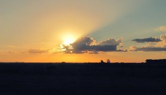 landscape of contrasts in the sky at sunset