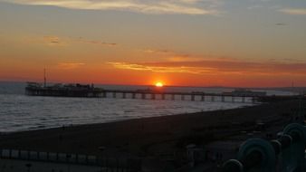 pier at sunset, seascape