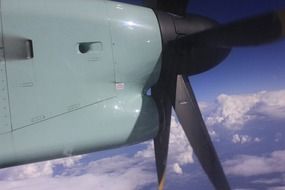 propeller of a airplane close up