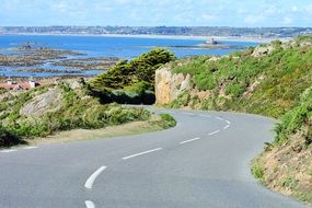 panoramic landscape of road on a mountains