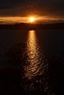 sunset light on a lake