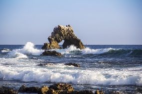 rocky arch on the ocean
