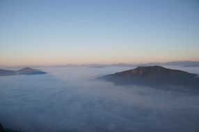 thick fog on the mountains