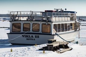 Ship on the frozen water