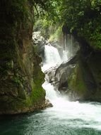 nice view of waterfall in rocks
