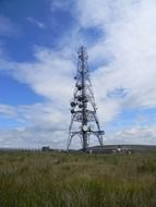 radio mast on hill at countryside